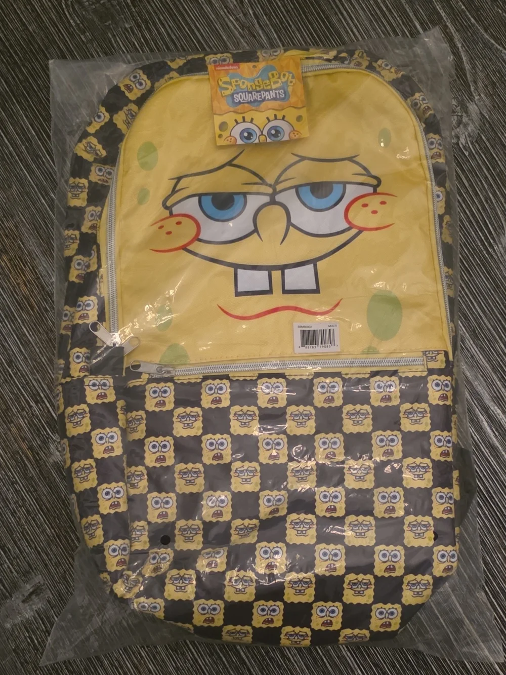 SpongeBob SquarePants Yellow Character Kids Backpack with Patterned Front